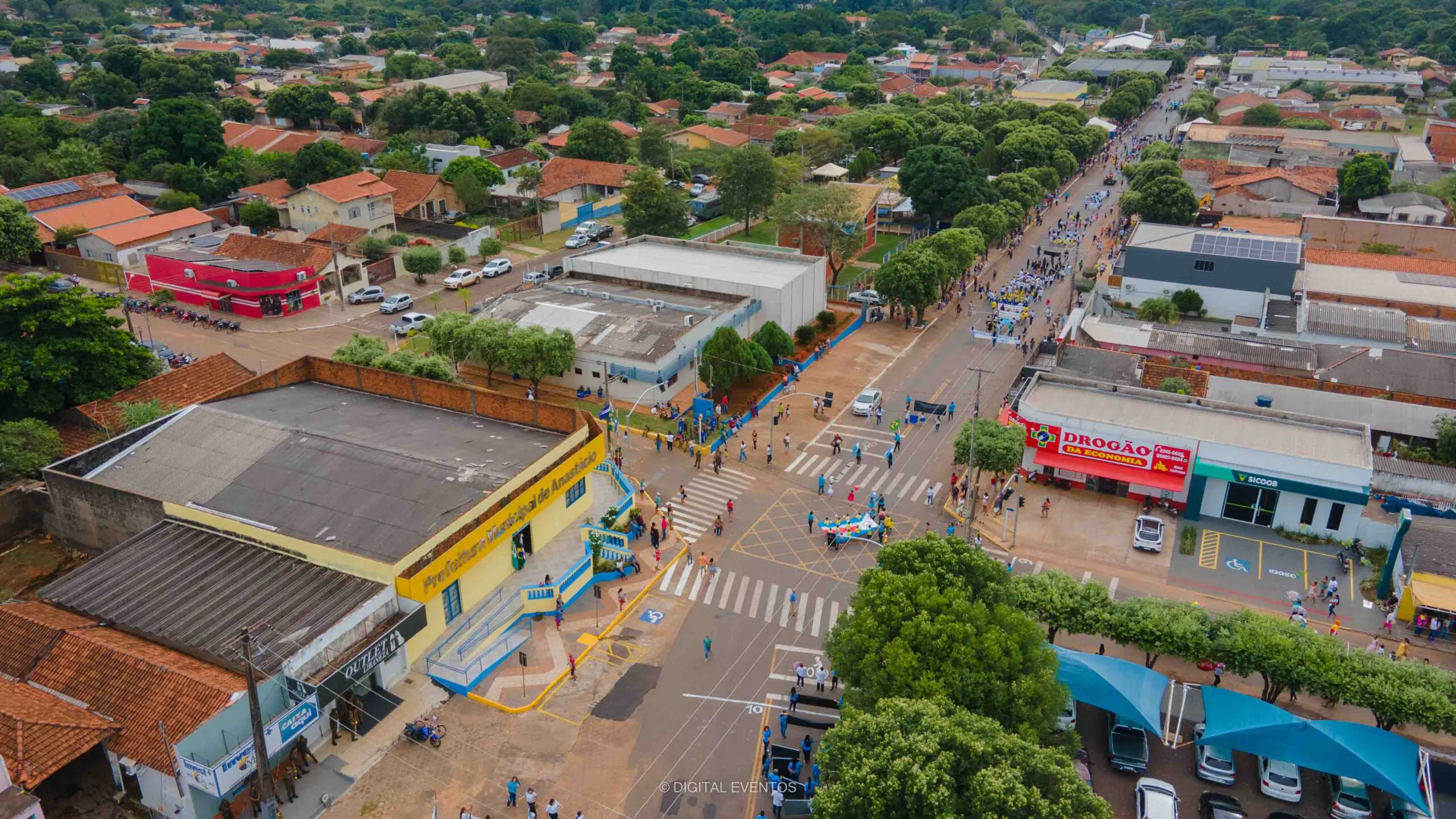 Foto aérea de área rural feita com drone