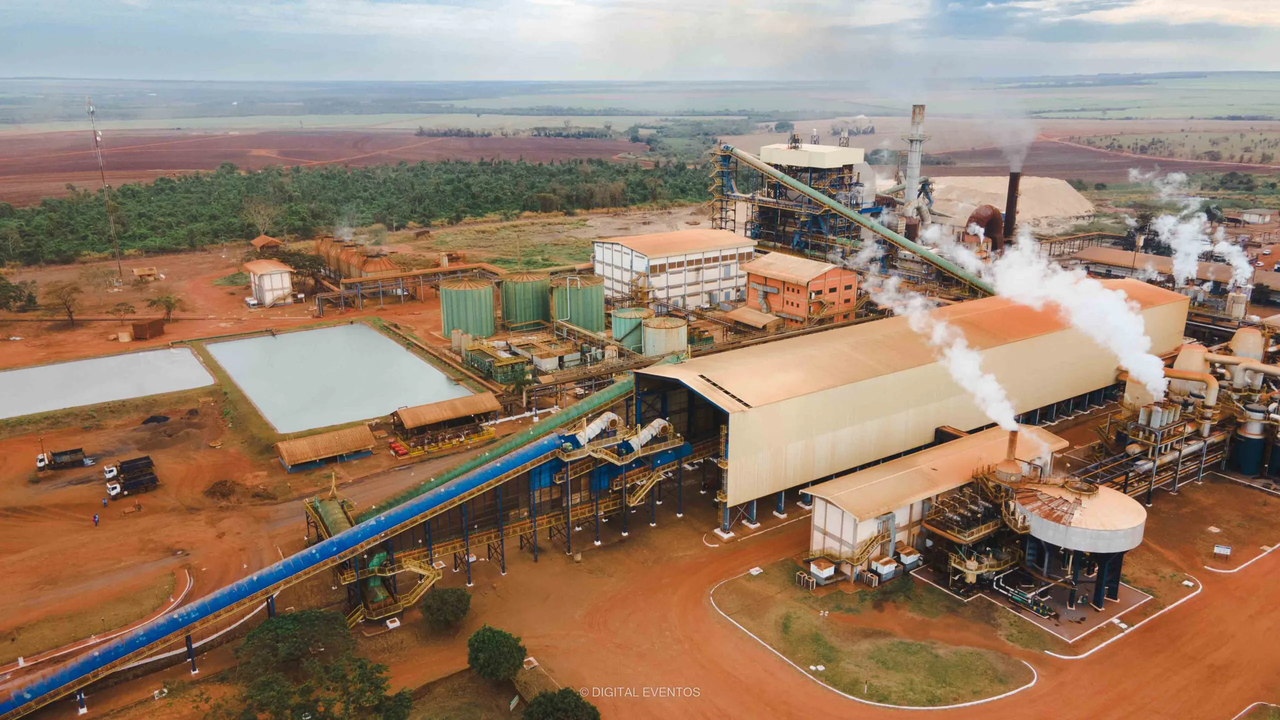 Foto aérea industrial com drone para grande empresa em Mato Grosso do Sul