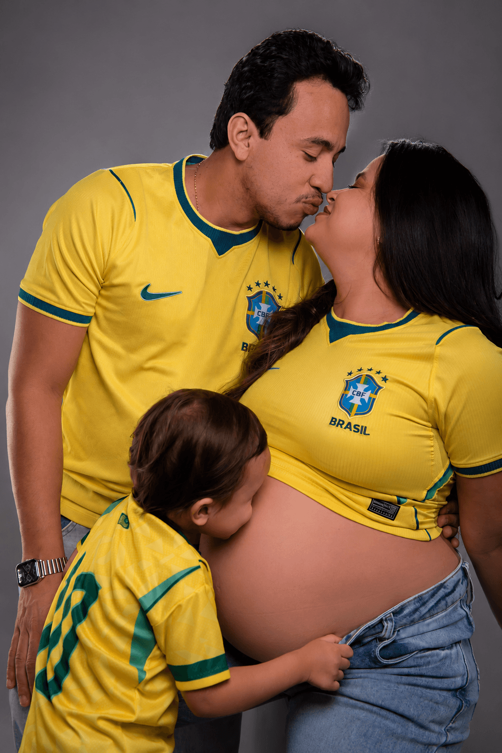 Ensaio gestante tema Brasil com família - Digital Eventos
